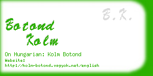 botond kolm business card